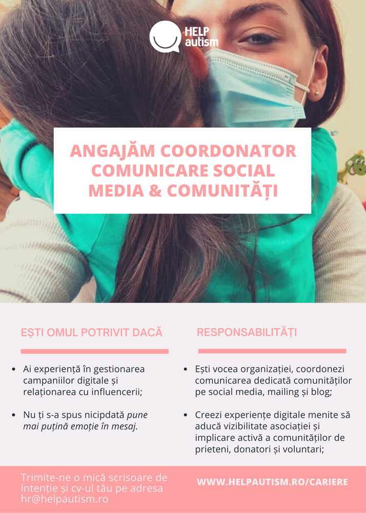 HelpAutism anunt job comunicare social media ong